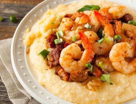 Recipe: Easy Cheese Grits Shrimp And Cheese Grits, Shrimp Grits Recipe, Charleston Food, Keto Shrimp Recipes, Shrimp N Grits Recipe, Grits Recipe, Cheese Grits, Delicious Seafood Recipes, Shrimp Grits