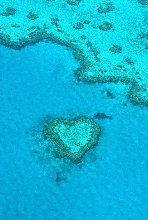 Aerial view of Heart Reef. Central Great Barrier Reef, Queensland, Australia Heart Island, Heart In Nature, Incredible Places, Great Barrier Reef, Perfect World, All You Need Is Love, Pretty Places, Aerial View, Amazing Nature