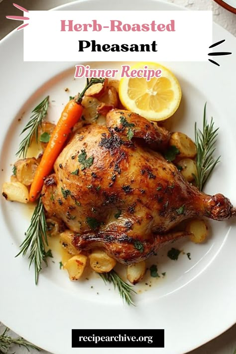 Herb-Roasted Pheasant Oven Roasted Pheasant Recipes, Best Way To Cook Pheasant, Roast Pheasant Recipes, Ptarmigan Recipe, Roasted Pheasant Recipes, Smoked Pheasant Recipes, Whole Pheasant Recipes, Baked Pheasant Recipes, Smoked Pheasant