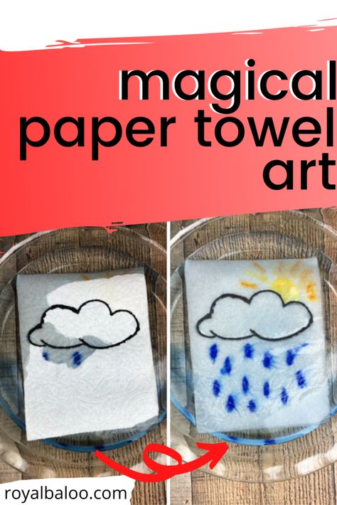 Paper Towel Art, Weather Activities Preschool, Weather Activities For Kids, Preschool Weather, Towel Art, Weather Art, School Age Activities, Weather Crafts, English Club