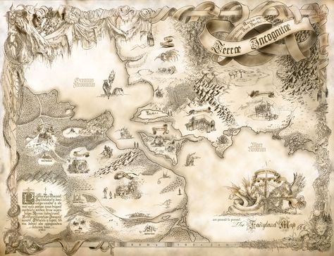 Udy Ohanna's "The Fairyland Map" (2011). Dnd Fairytale, Fairy Map, Map Drawing Ideas, Map Illustrations, Story Maps, Map Drawing, Fantasy Map Making, Village Map, Fantasy World Map