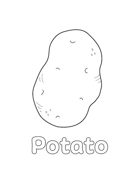 Potato Activity For Preschool, Potato Activities For Kids, Potato Crafts For Kids, Potato Drawing Cute, Potato Coloring Page, Potato Activities, Potato Tattoo, Sunflower Drawing Easy, Toddler Coloring Pages