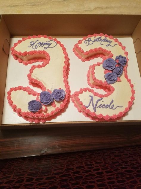 Number 33 birthday  cake 33 Birthday Ideas, 33 Birthday Ideas Women, 33 Birthday Cake, Birthday Ideas Women, Incredible Birthday Party, 33 Birthday, Sarcastic Birthday, 33rd Birthday, Hot Pink Floral