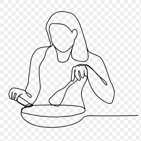 Mother Cooking Drawing, Cooking Line Art, Cooking Drawing Easy, Cooking Art Drawing, Cooking Drawing, Line People, People Cooking, Cooking Png, Conceptual Model