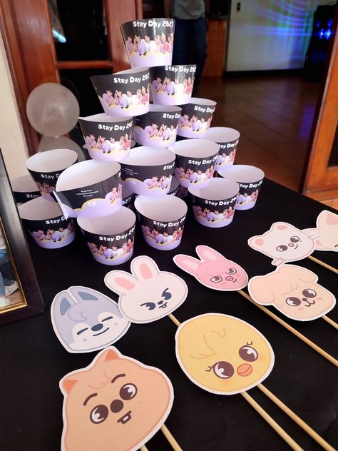 #skz #cupsleeves #stayday #straykids Skz Cupsleeve Event, K Pop Themed Party, Cup Sleeve Event Kpop, Skz Birthday Ideas, K Pop Party Ideas, Stray Kids Party Ideas, Skz Birthday Party Ideas, Kpop Theme Party, Stray Kids Birthday Party Ideas