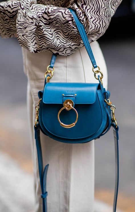 Street Style Cult Buys This Fashion Month | Who What Wear Chloe Tess, Handbag Heaven, Looks Street Style, Chloe Bag, 가을 패션, Vintage Bags, Blue Bags, Accessories Jewelry, Fashion Handbags