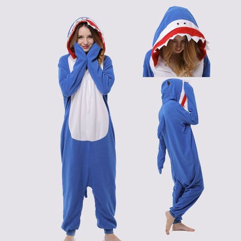 Shark Things, Shark Onesie, Animal Onesie, Costume For Women, Blue Shark, Onesie Pajamas, Polar Fleece, Halloween Cosplay, Sharks