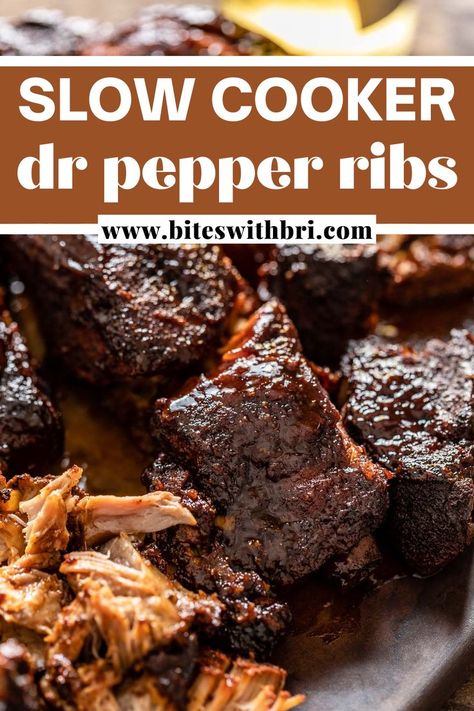 Rib Ends Recipe, Boneless Ribs Crockpot, Boneless Pork Ribs Crockpot, Dr Pepper Pulled Pork Crock Pot, Dr Pepper Ribs, Crockpot Pork Ribs, Crockpot Bbq Ribs, Crock Pot Ribs, Boneless Pork Ribs