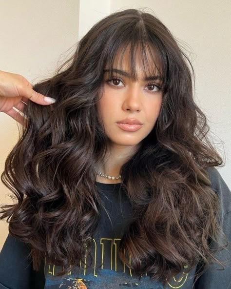 Bangs Wavy Hair, Curls For Long Hair, Fall Hair Cuts, Bangs With Medium Hair, Curly Hair With Bangs, Long Hair With Bangs, Hair With Bangs, Long Wavy Hair, Curtain Bangs