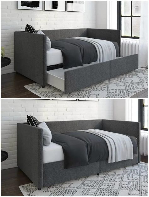 Storage Daybed, Grey Daybed, Daybed Room, Storage Beds, Daybed With Drawers, Daybed With Storage, Inexpensive Furniture, Top Furniture, Home Styling