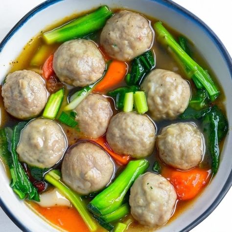 Asian Fish Ball Soup Recipe Soup with Vegetables - Instacart Fishball Soup, Fish Ball Soup, Soup With Vegetables, Asian Fish, Fish Balls, Recipe Soup, Fish Ball, Carrots Celery, Egg White