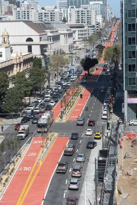 SFMTA on X: "The Bus Rapid Transit corridor on Van Ness will shorten travel times by about a third & improve 49 Van Ness/Mission reliability along the entire line. These beautiful red transit lanes will ease major traffic congestion. https://t.co/d6OfISnIoK" / X Bus Rapid Transit, Traffic Congestion, Rapid Transit, Road Design, Design Board, The Bus, Built Environment, Urban Planning, Slice Of Life