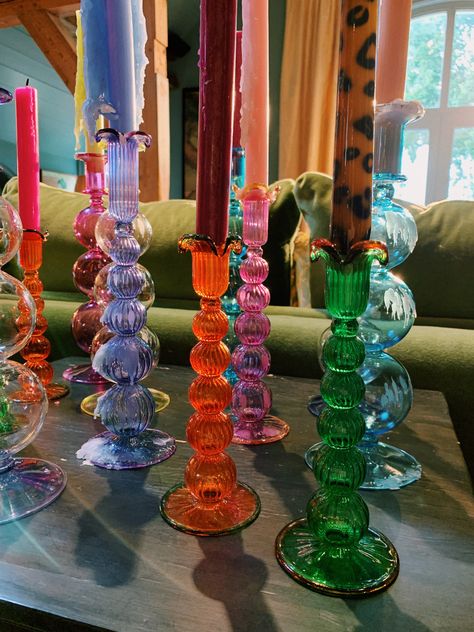 Elegant Candle Holders, Eclectic Dining, Anna Nina, Glass Candle Holder, Glass Holders, Glass Candle Holders, Table Tops, Glass Candle, Cozy Living