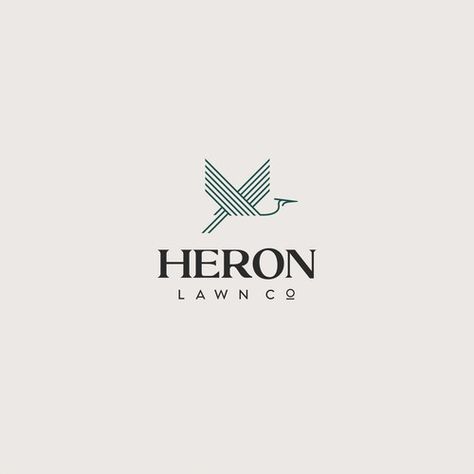 Heron Logo, Modern Lawn, Frida Kahlo Paintings, Kahlo Paintings, Lawn Care Business, Brand Guide, Blue Heron, Home Logo, New Logo