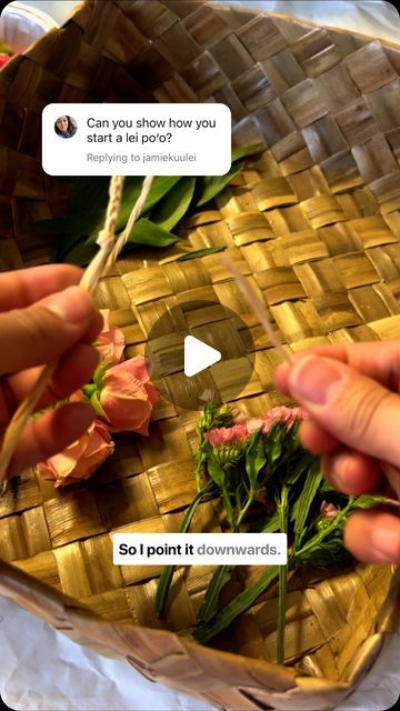 How To Make Flower Lei, How To Make A Haku Lei, Fresh Flower Lei Diy, Lei Po'o Diy, Haku Lei Diy, How To Make A Lei, Lei Po'o Flower Crowns, How To Make Leis, Flower Lei Diy