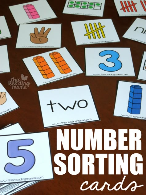 Free Number Sorting Cards! Awesome way to build number sense and show different ways to make the numbers 1 to 10. This would be a great preschool or kindergarten math activity! Free Number Sense Activities, Subsidizing Math Kindergarten, Kindergarten Math Stations Free, Subitizing Cards Free Printable, Number Cards 1-10 Printable Free, Number Cards 1-20 Free Printable, Preschool Number Sense Activities, Number Sorting Activities, Preschool Number Sense