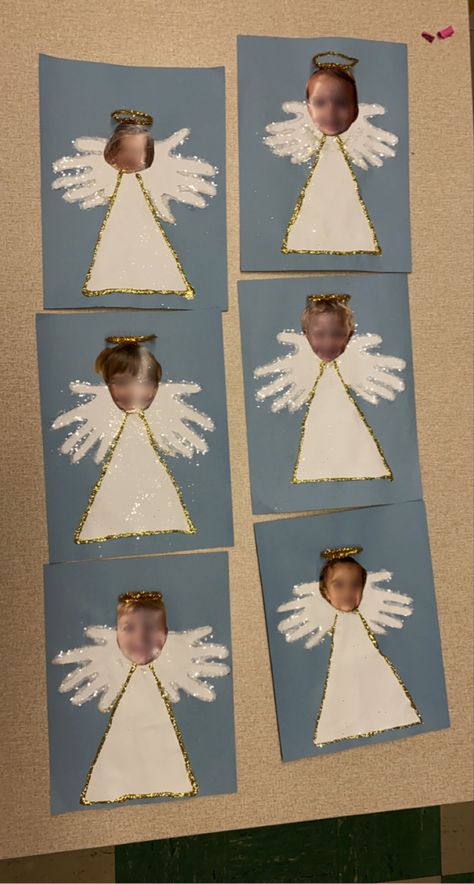 Preschool Nativity Art, Angel Christmas Craft Preschool, Preschool Christmas Crafts With Picture, A Is For Angel Craft, The Angel And Mary Craft, Angel Crafts For Kids Christmas, Angel Art For Preschoolers, Christmas Crafts For Preschoolers Jesus, Nativity Toddler Crafts