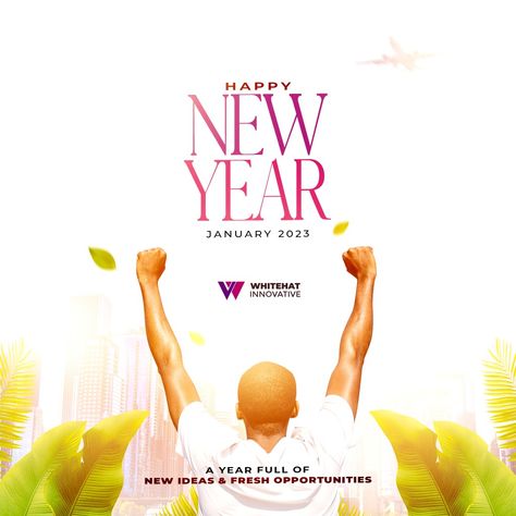 Happy New Year Flyer Design, New Year Flyer Design, New Month Greetings, New Year Flyer, Month Design, Happy New Month, Graphic Styles, Church Poster Design, Flyer Design Inspiration