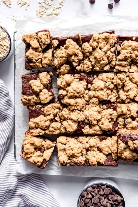 Homemade Brownies From Scratch, Oatmeal Cookie Bars Recipes, Fudgy Homemade Brownies, Oatmeal Fudge, Chewy Oatmeal Cookie, Creamy Chocolate Fudge, Chocolate Fudge Bars, Oatmeal Fudge Bars, Oatmeal Cookie Bars