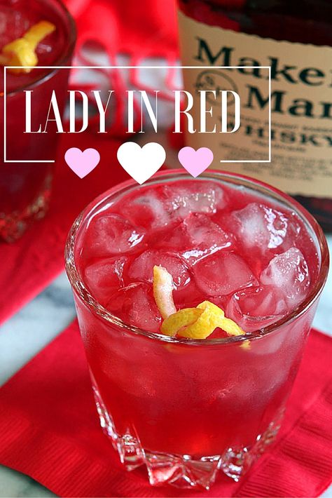 3 Easy Valentine's Day cocktails: Lady in Red Valentines Cocktails Drink Recipes, Mixed Cocktails, Beer Cocktail Recipes, Ginger Beer Cocktail, Red Drink, Valentine Drinks, Valentine Cocktails, Bourbon Drinks, Red Cocktails