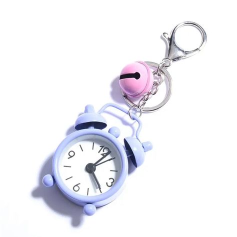 Elegant Mini Alarm Clock Keychain Chic Portable Accessory Perfect Cute Gift Adorable Mini Alarm Clock Keychain & Bag, Backpack And Purse’ Charm. Unique Mini Design Color: Purple Vintage Accessories Toys & Collectibles Clutter Keychain, Clock Keychain, Tiny Bags, Vintage Keychain, Stanley Cups, Perfect Cute, Crystal Keychain, Purple Vintage, Keychain Bag