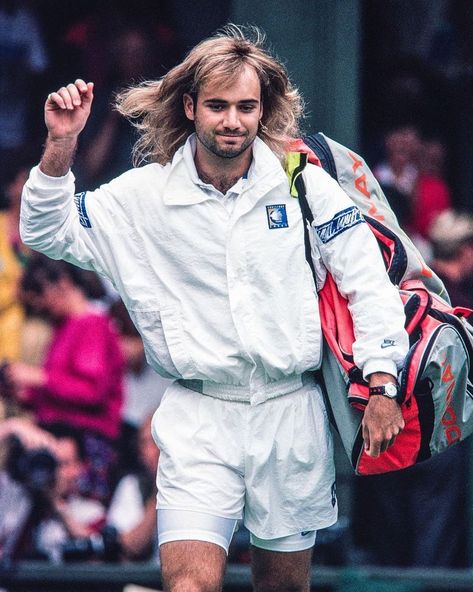 Andre Agassi, Nike Tennis, Tennis Player, Sport Poster, Instagram Repost, Wimbledon, Tennis Players, Chef's Jackets, Rain Jacket