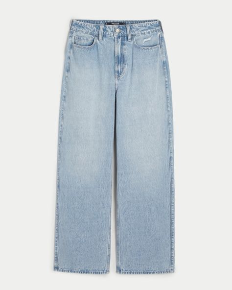 Women's Ultra High-Rise Light Wash Baggy Jeans | Women's Bottoms | HollisterCo.com Holister Jeans, Light Wash Baggy Jeans, High Rise Baggy Jeans, Xmas Wishlist, Jeans Hollister, Comfy Jeans, Women's Bottoms, Light Blue Jeans, Future Fashion