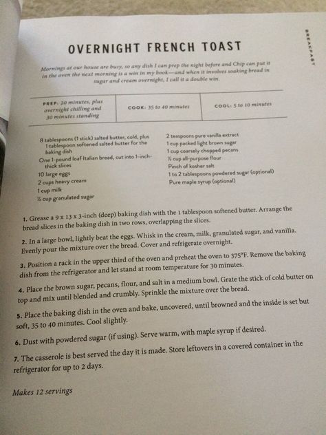 Joanna Gaines-Overnight French Toast French Toast Casserole Joanna Gaines, Joanna Gaines Waffle Recipe, Joanna Gaines Overnight French Toast, Magnolia French Toast, Joanna Gaines French Toast Casserole, Joanna Gaines Cookbook Recipes, Joanna Gaines Breakfast, Joanna Gaines Farmhouse Recipes, Joanna Gaines French Toast