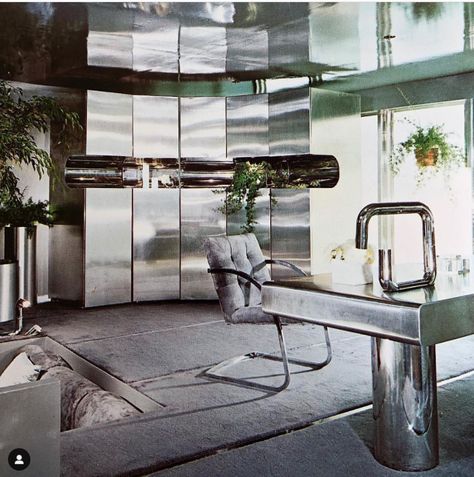 Darren Jett, Robert Ryman, 1980s Interior, 80s Interior Design, Chrome Chair, 80s Interior, Retro Interior Design, Retro Room, Interiors Dream