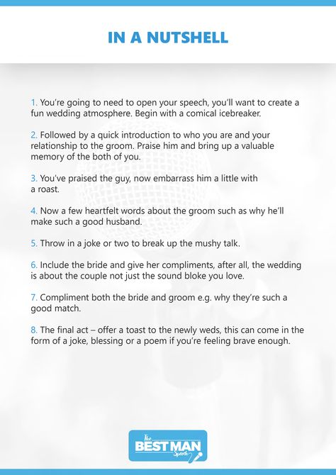 Best man speech in a nutshell for The Best Man. Top tips for a best man speech perfect for all weddings! In a nutshell - Funktion Events! #bestmanspeech #weddingspeechbestman #weddingspeechideas #bestmanspeechideas Best Man Speech Brother, Brother Best Man Speech, Best Man Speech Ideas, Best Man Ideas, Short Best Man Speech, Best Man Speech Examples, Best Man Speech Template, Groomsman Speech, Speech Template