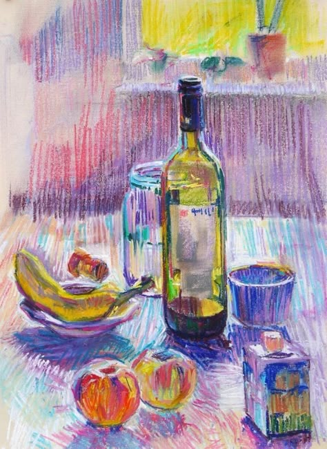 Oil Pastel Life Drawing, Oil Pastels Painting Ideas, Dry Paint Drawing, Dry Pastel Drawing, Dry Pastel Art, Oil Pastel Still Life, Pastel Graphic Design, Pastels Artwork, Oil Pastels Art