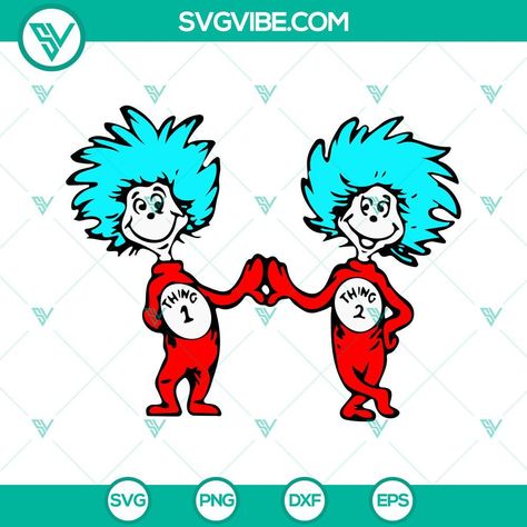 Thing One And Thing Two SVG File, Thing 1 Thing 2 SVG Image, Dr Seuss SVG File These design files could be utilized by people for creating logos or graphics. Cartoons SVG Files , Thing 1 and Thing 2 For those seeking clip art that is both distinctive and appealing, ensuring high-quality outcomes for your projects, you’ve hit the jackpot! Our clip art is great for various uses—think t-shirt design, scrapbooking, wall decals, sticker creation, invitations, and web design. Ideal for person... Thing One And Thing Two, March Preschool, Pokemon Easter, Thing One Thing Two, Thing 1 And Thing 2, Unique Logos, Thing One, Mickey Mouse Head, Dr. Seuss Svg