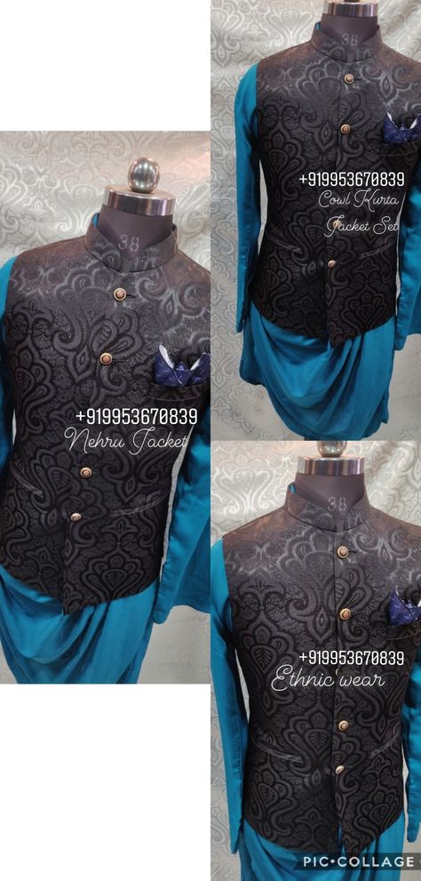 Worldwide Delivery. WhatsApp : +919953670839 Store : Delhi Karol Bagh Kurta With Jacket, Karol Bagh, Blue Kurta, Nehru Jackets, Peacock Blue, Victorian Dress, How To Wear, Blue, Clothes