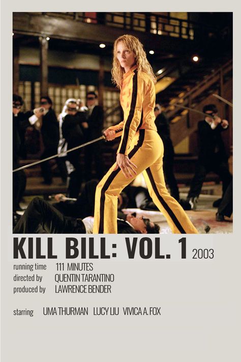 Kill Bill Poster Minimalist, Kill Bill Movie Poster, Kill Bill Aesthetic, Kill Bill Poster, Kill Bill Movie, Directed By Quentin Tarantino, Kill Bill Vol 1, Daryl Hannah, Movie Nerd