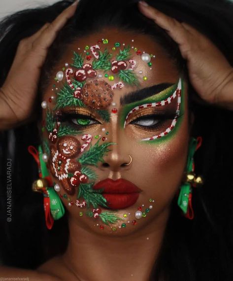 Christmas Face Makeup, Cute Christmas Makeup Looks, Christmas Holiday Makeup, Cute Christmas Makeup, Holiday Makeup Christmas, Holiday Eye Makeup, Christmas Makeup Looks, Christmas Makeup Simple, Holiday Eyeshadow