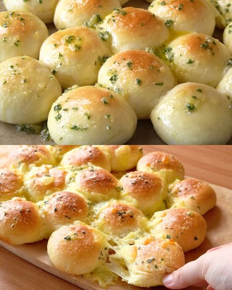 Stuffed Mozzarella Garlic Bread - Greenku Recipes Stuffed Garlic Bread Recipe, Soft Fluffy Bread, Bread Balls, Quick Rolls, Rolls Homemade, Garlic Rolls, Fluffy Bread, Garlic Cheese Bread, Garlic Bread Recipe