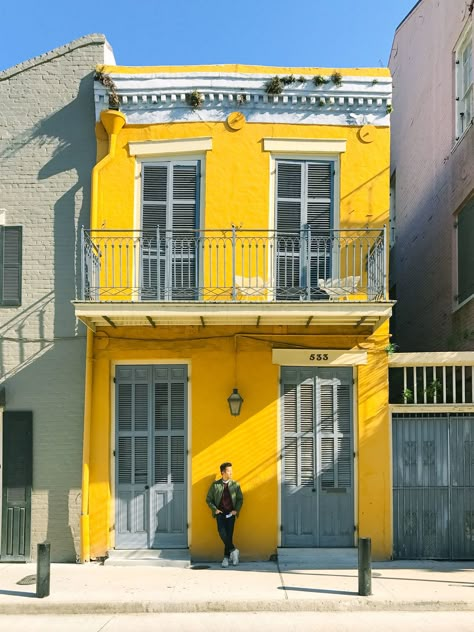 Wandering around the French Quarter in @OldNavy layers. So happy that it’s finally sweater weather here in NOLA! #OldNavyStyle #Sponsored Yellow Architecture, Yellow Building, The French Quarter, Yellow Houses, Yellow Aesthetic, French Quarter, Aesthetic Colors, Mellow Yellow, Shades Of Yellow