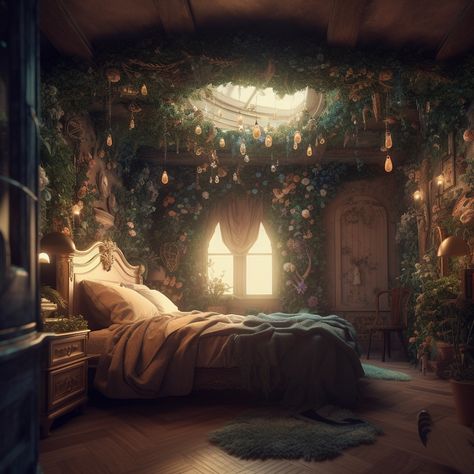 #art #digitalart #aiart #abstractart #modernart #artoninstagram #artist #artwork #surrealism #surreal #painting #dailyart #image #fantasyart #beauty #drawing #aesthetic #aesthetics #landscape #landscapelovers #magical #enchanted Fantasy Dorm Room Concept Art, Fantasyland Hotel, Inn Bedroom Fantasy Art, Fantasy Castle Bedroom Art, Fantasy Bedroom Art Fairy, Fairy Bed, Daily Art, Surrealism, Modern Art