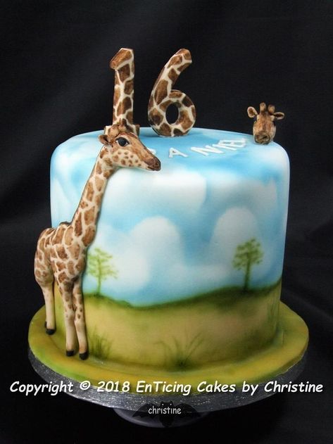 Birthday Boy Cake, Cake 2 Tier, Airbrush Cake, Giraffe Cake, Giraffe Cakes, Cakes Inspiration, Hand Painted Cakes, Zebra Cake, Boy Cake