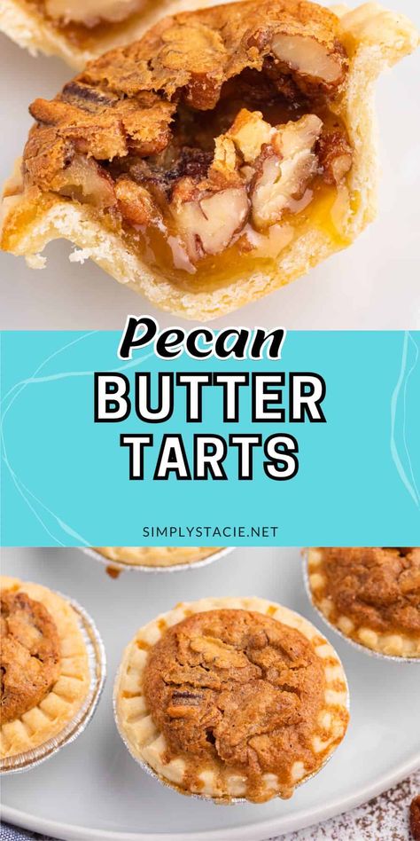 Pecan Tarts Recipe Easy, Pecan Butter Tarts Recipe, Butter Pecan Tarts, Pecan Butter Tarts, Canadian Dessert Recipes, Butter Tarts Recipe, Pecan Tarts Recipe, Bake Sale Cookies, Canadian Dessert