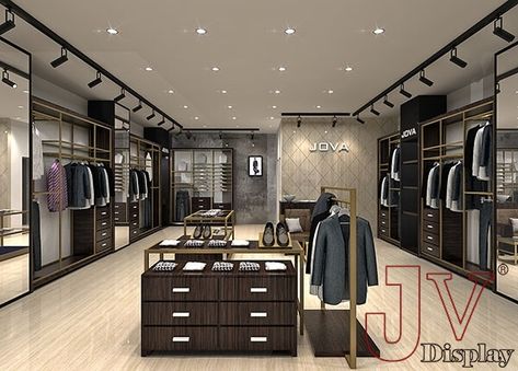 menswear showroom display for menswear shop interior Shop Interior Design Display, Clothes Shop Design, Clothing Store Displays, Clothing Store Design, Showroom Display, Shop House Plans, Jewelry Watch, Display Furniture, Furniture For Sale