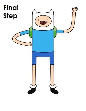 How to Draw Finn Completed Drawing Finn Drawing, Finn From Adventure Time, Finn Adventure Time, Ra Ideas, Adventure Time Finn, Finn The Human, Body Drawing, Learn How To Draw, Light Pink Color