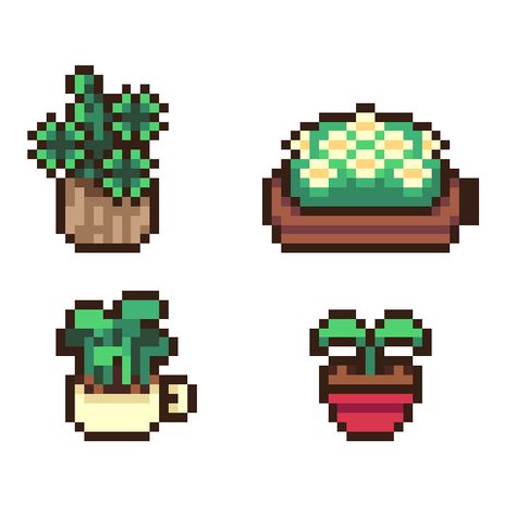 Pixel Flower Art, Pixel Animation Gif, Pixel Art Plants, Plant Pixel Art, Pixel Gif Png, Pixel Plants, Notion Gif, Kawaii Pixel Art, Art Plants