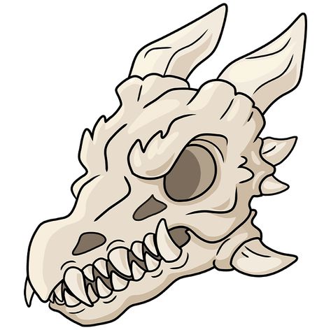 Animal Skull Drawing, Draw A Dragon, Dragon Skull, Animal Skull, Easy Drawing Tutorial, Skull Drawing, Easy Drawing, A Dragon, Easy Kids