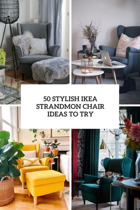 stylish ikea strandmon chair ideas to try cover Armchair Living Room Ideas, Stylish Armchair, Ikea Chairs Living Room, Ikea Wing Chair, Ikea Hack Strandmon Chair, Wing Chairs Living Room, Ikea Strandmon Chair Living Rooms, Strandmon Chair Living Rooms, Ikea Strandmon Chair