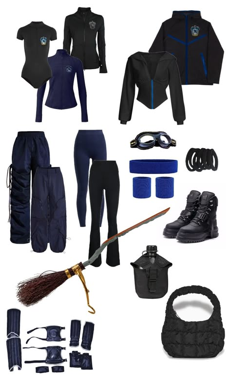 ravenclaw quidditch team Ravenclaw Outfit Uniform, Quidditch Uniform Aesthetic, Triwizard Tournament Outfit, Harry Potter Outfit Ideas Ravenclaw, Ravenclaw Cheerleader Outfit, Raven Claw Uniform, Harry Potter Outfits Ravenclaw, Hogwarts Ravenclaw Uniform, Raven Claw Outfit