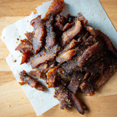 Korean BBQ Pork Jerky Recipe: Golden Island-Style Barbecue at Home Korean Beef Jerky Recipe, Pork Loin Jerky Recipe, Salmon Jerky Recipe, Thai Pork Jerky Recipe, Korean Bbq Pork Jerky Recipe, Thai Beef Jerky, Salmon Jerky Recipe Dehydrator, Pork Jerky, Homemade Jerky