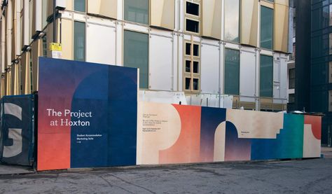 The Project at Hoxton Construction Hoarding, Construction Fence, Hoarding Design, Graphic Panels, Wayfinding Signs, Construction Signs, Penn Station, Billboard Design, Window Graphics