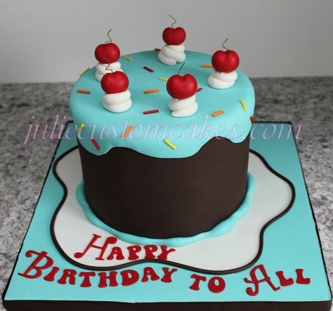 Dripping Icing Cake Drip Cake Tutorial, Icing Cake, Drip Cake, Fondant Icing, Bakery Cakes, Cake Tutorial, Cake Decoration, Birthday Cakes, Cake Pops