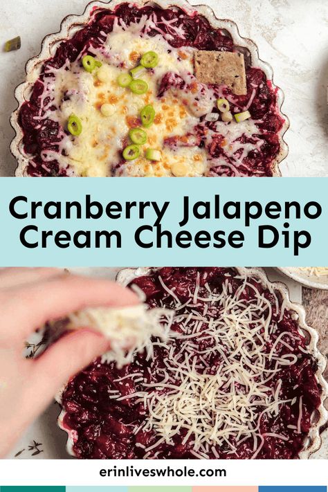 Enjoy sweet, savory, and tart flavors all in one with this Cranberry Jalapeño Cream Cheese Dip. It's made with all of your favorites – cream cheese, maple syrup, and cheddar! Dried Cranberry Appetizers, Cranberry Jalapeno Cream Cheese Dip With Canned Cranberries, Cranberry Jalepeno Dip Costco Recipe, Jalapeno Cranberry Cream Cheese Dip, Cranberry Jalepeno Dip Costco, Jalapeño Cranberry Dip, Hawaii Meals, Cream Cheese Maple Syrup, Jalapeno Cranberry Dip